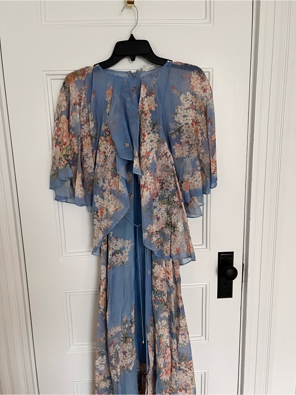 Zimmermann Teal Blue Botanical Floral Tiered Maxi Dress - Picture 2 of 8